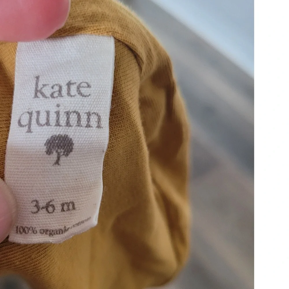 Kate Quinn Mustard Yellow Organic Cotton Baby Bonnet 3-6 Months Vintage Style #2